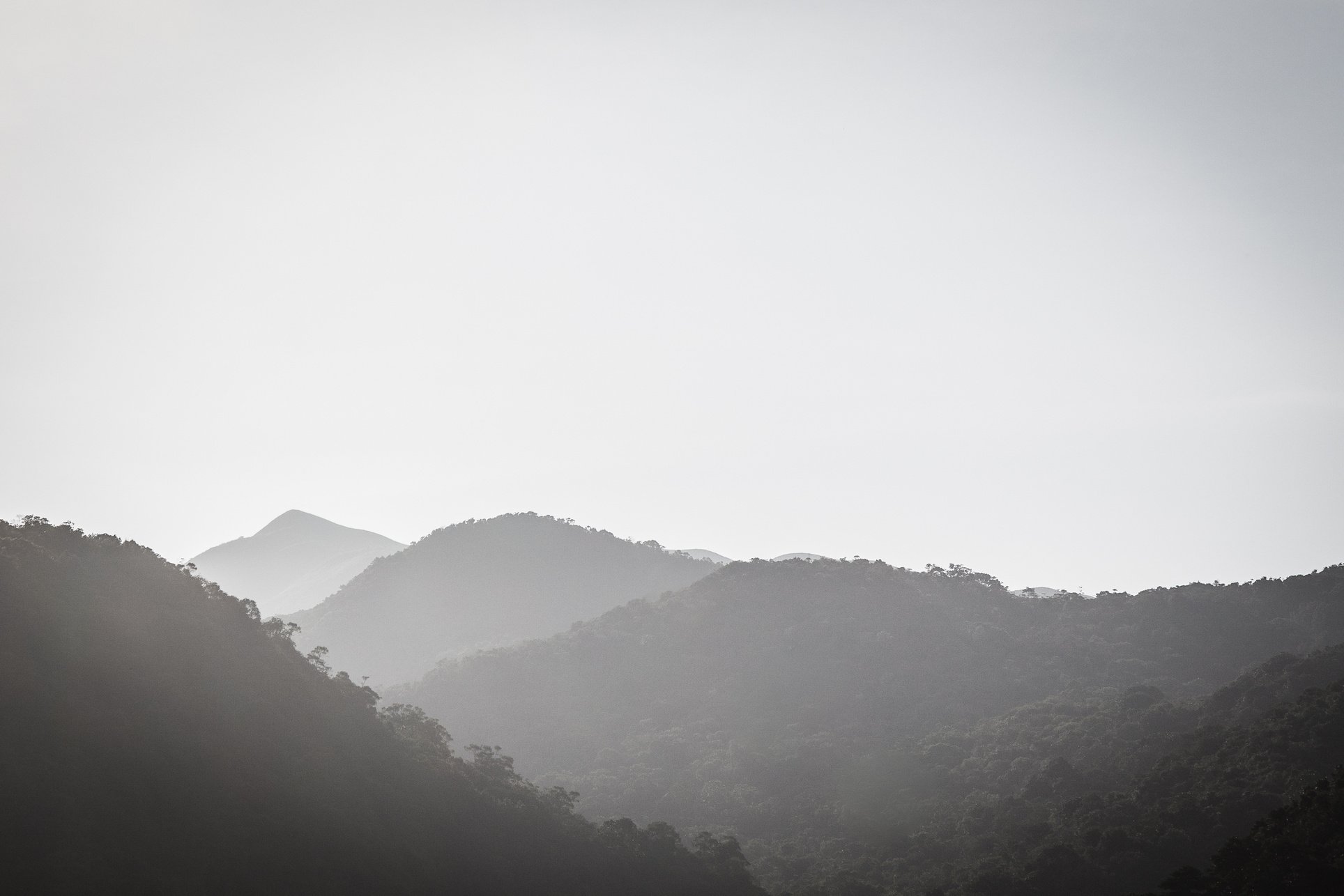 Mountain landscape black and white